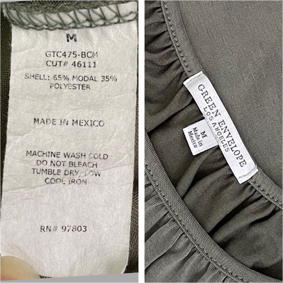 GREEN ENVELOPE COLD SHOULDER TOP - Picture 3 of 5